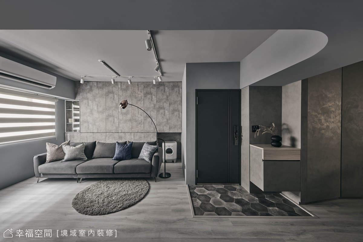柔焦凹型格局 與貓共享靜謐灰境│現代風│30坪