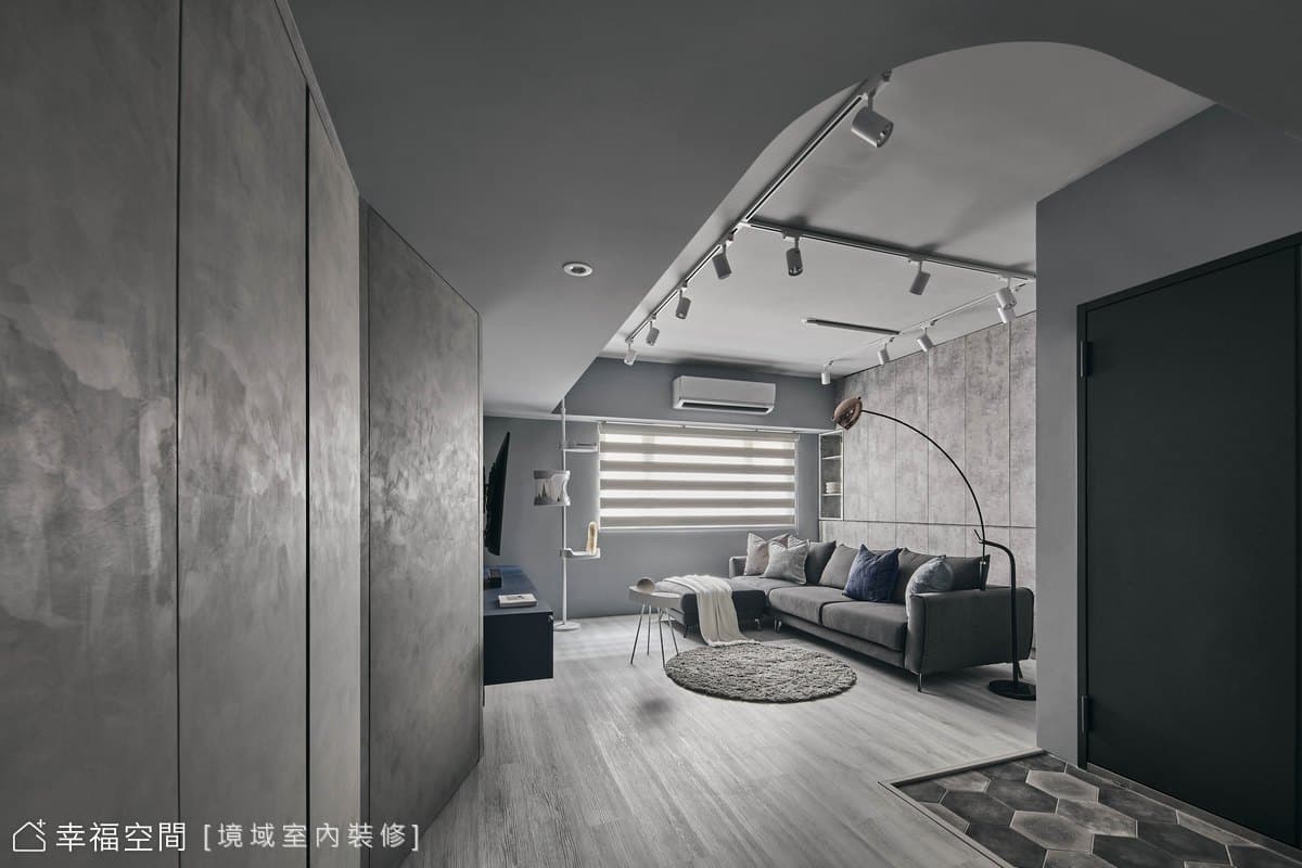 柔焦凹型格局 與貓共享靜謐灰境│現代風│30坪
