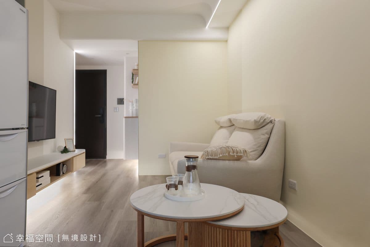 日光暖暖，奶油色系的優雅｜簡約風｜25坪