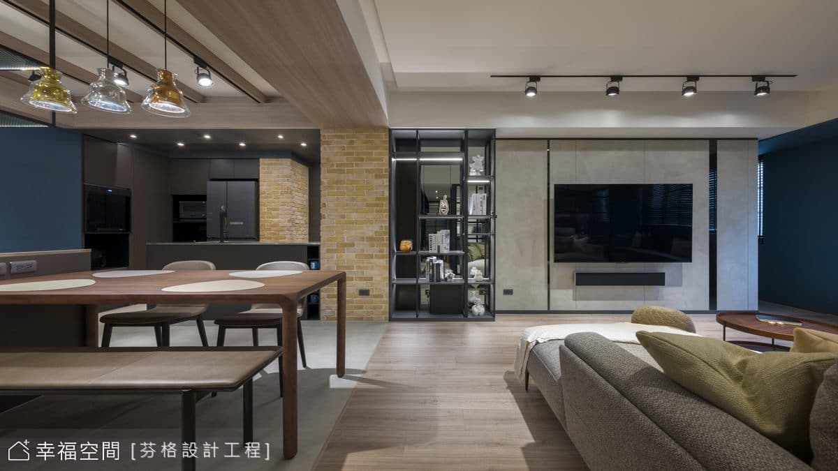 沉穩藍調描摹紐約蘇活LOFT風美宅│工業風│37坪