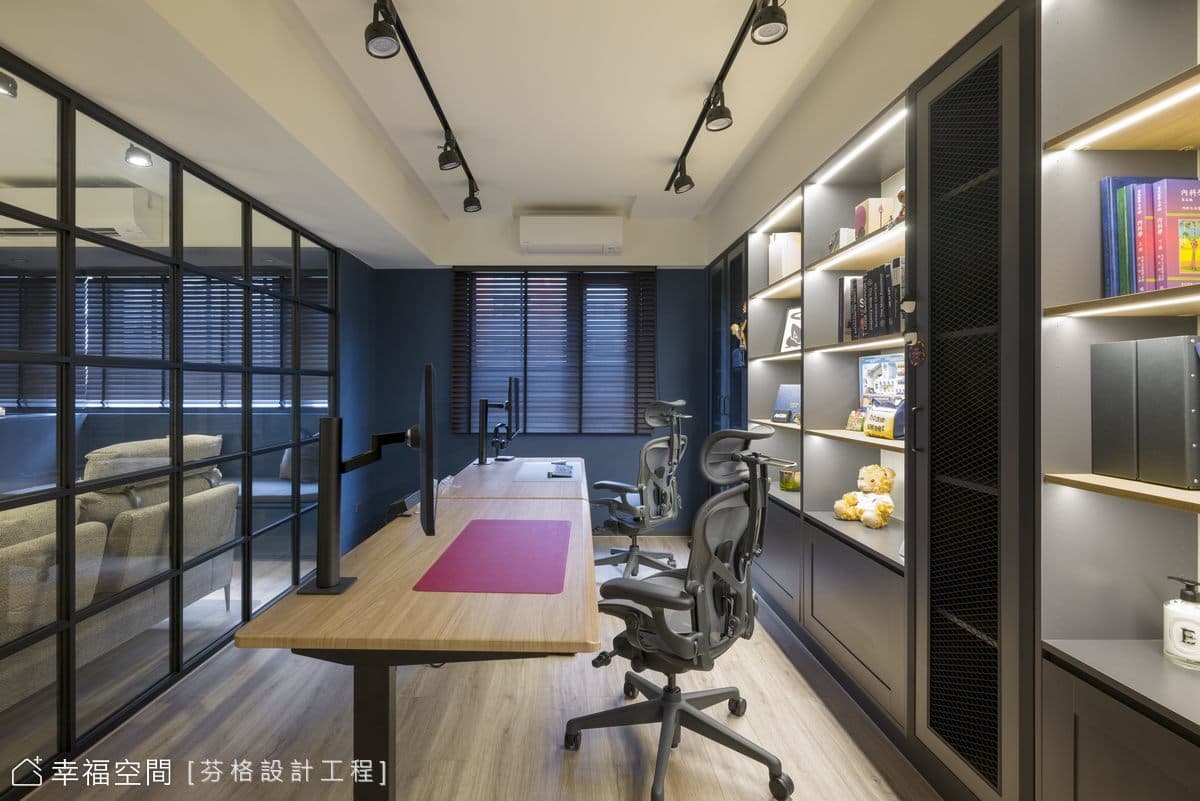 沉穩藍調描摹紐約蘇活LOFT風美宅│工業風│37坪