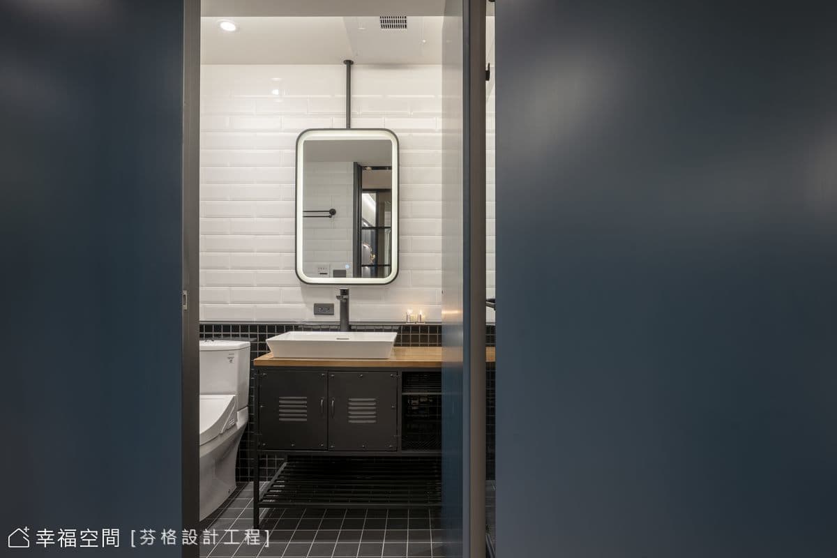 沉穩藍調描摹紐約蘇活LOFT風美宅│工業風│37坪